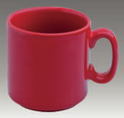 DURABLE WARE RED COFFEE MUG 10½OZ, 310CC, ROYAL WHITE