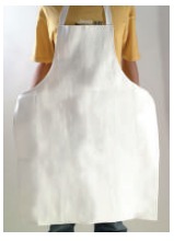 COTTON APRON FULL SIZE W/ BIB FROM NECK TO KNEE 29X34", WHITE COLOR