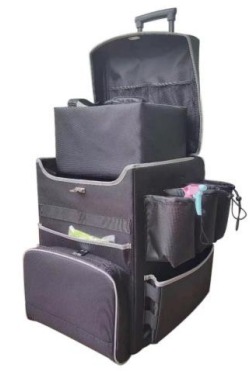 HOTEL CLEANING TOOLBOX 430X390X680MM, HEAVY-DUTY 1680D NYLON MATERIAL, RETRACTABLE HANDLE