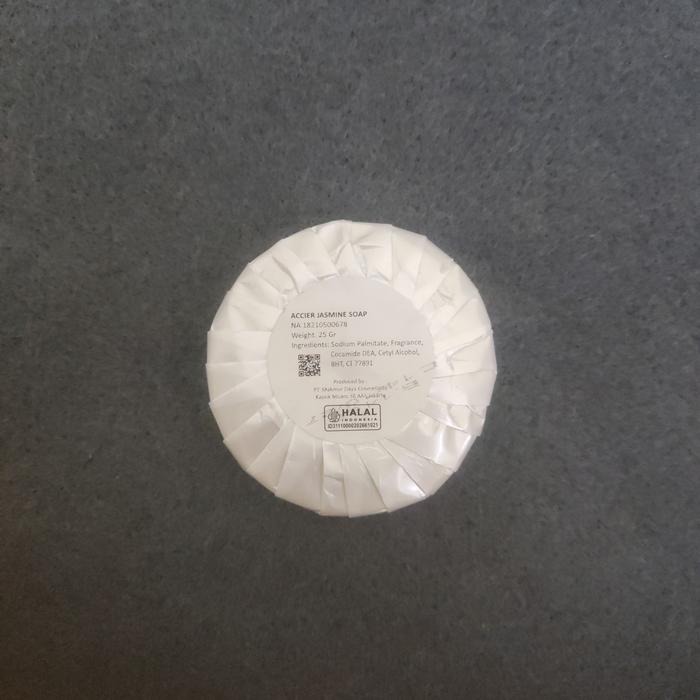 ROUND SOAP 25GR JASMINE PLEAT WRAPPED GL @500PCS/BOX