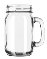 DRINKING JAR GLASS 16OZ, 473ML, H133XD105MM, LIBBEY
