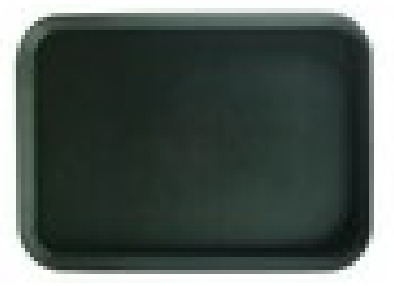 FIBERGLASS NON-SLIP RECTANGULAR TRAY BLACK 16X22"