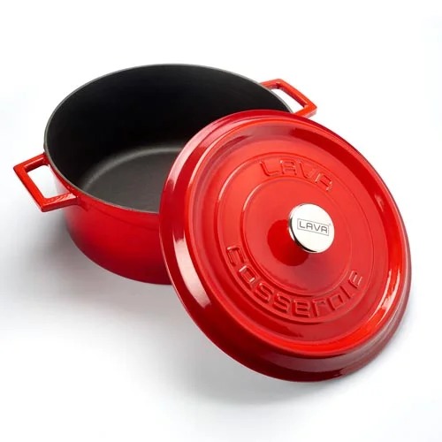 LAVA CAST IRON ROUND CASSEROLE D32CM, 10L, RED