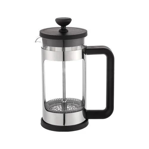 ARAMORO BOROSILICATE GLASS COFFEE PLUNGER W/ PP HANDLE & LID, 350ML