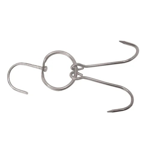 S/S BBQ MEAT RING W/ 2 SHORT HOOKS, CCK
