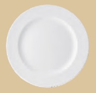 RIM PLATE COLOR CREAM 8"