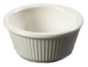 FLUTED MELAMINE RAMEKIN BONE 2OZ, 70X38MM