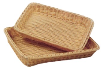 POLYRATTAN RECTANGULAR BASKET 42X30X7CM
