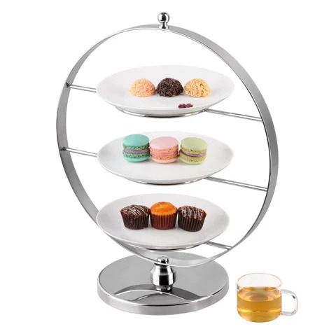 TIGER HOTEL S/S SWIVEL HIGH TEA STAND L36.8XW20.25XH4.28CM