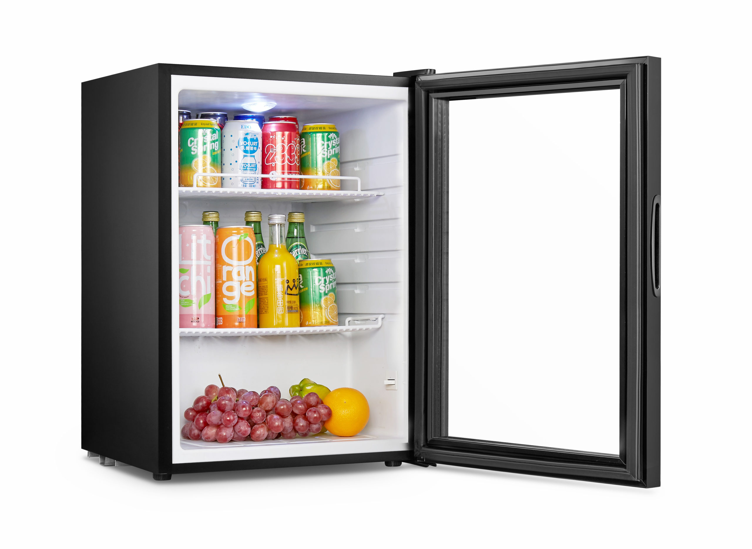 COOLBAR - MINIBAR GLASS DOOR 32L, A+ ENERGY CLASS, PLASTIC SHELF W380XD440XH475MM - BLACK