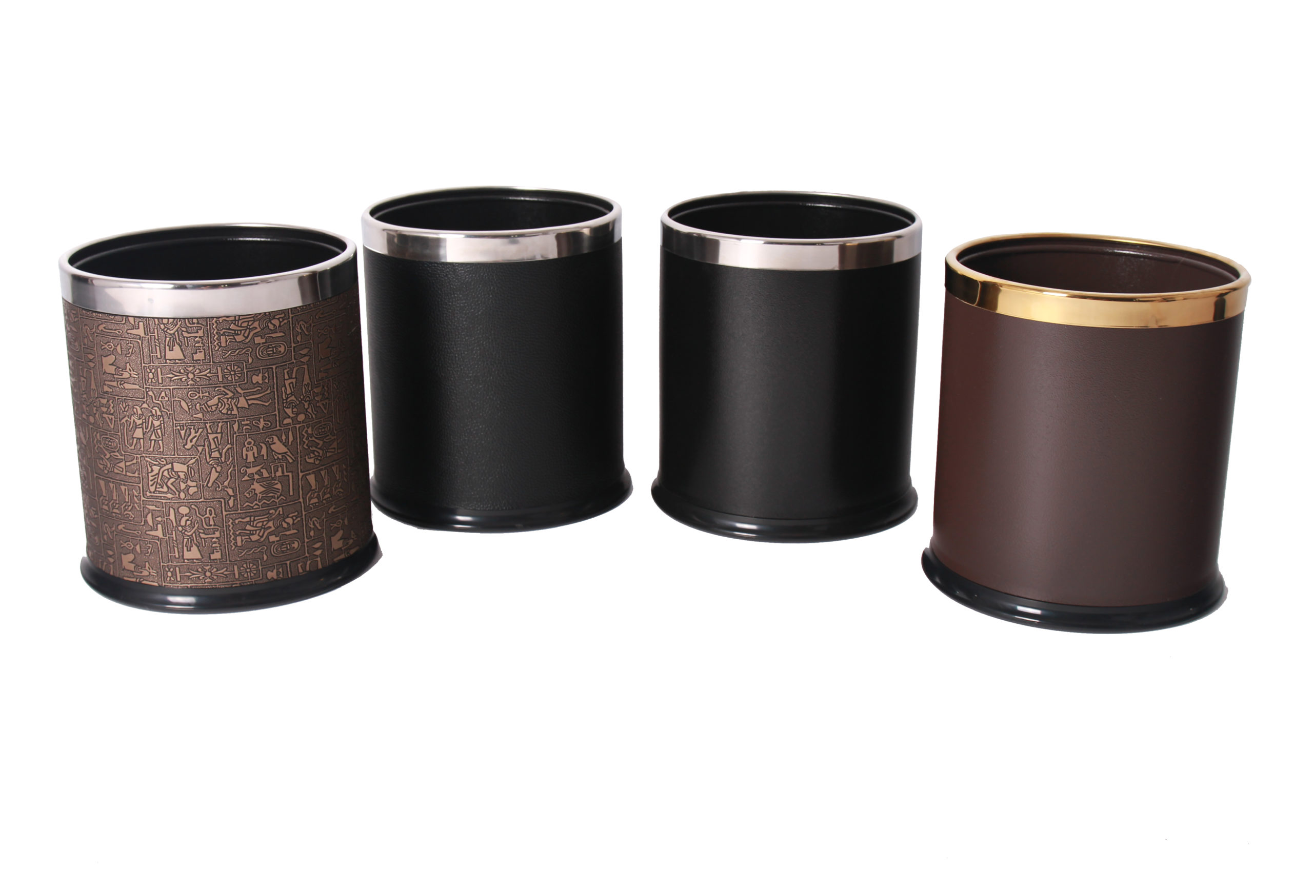 M&K APOLLO ROUND BIN 10L DOUBLE LAYER POWDER COATED W/ S/S POLISHED RIM 225X270MM - BLACK