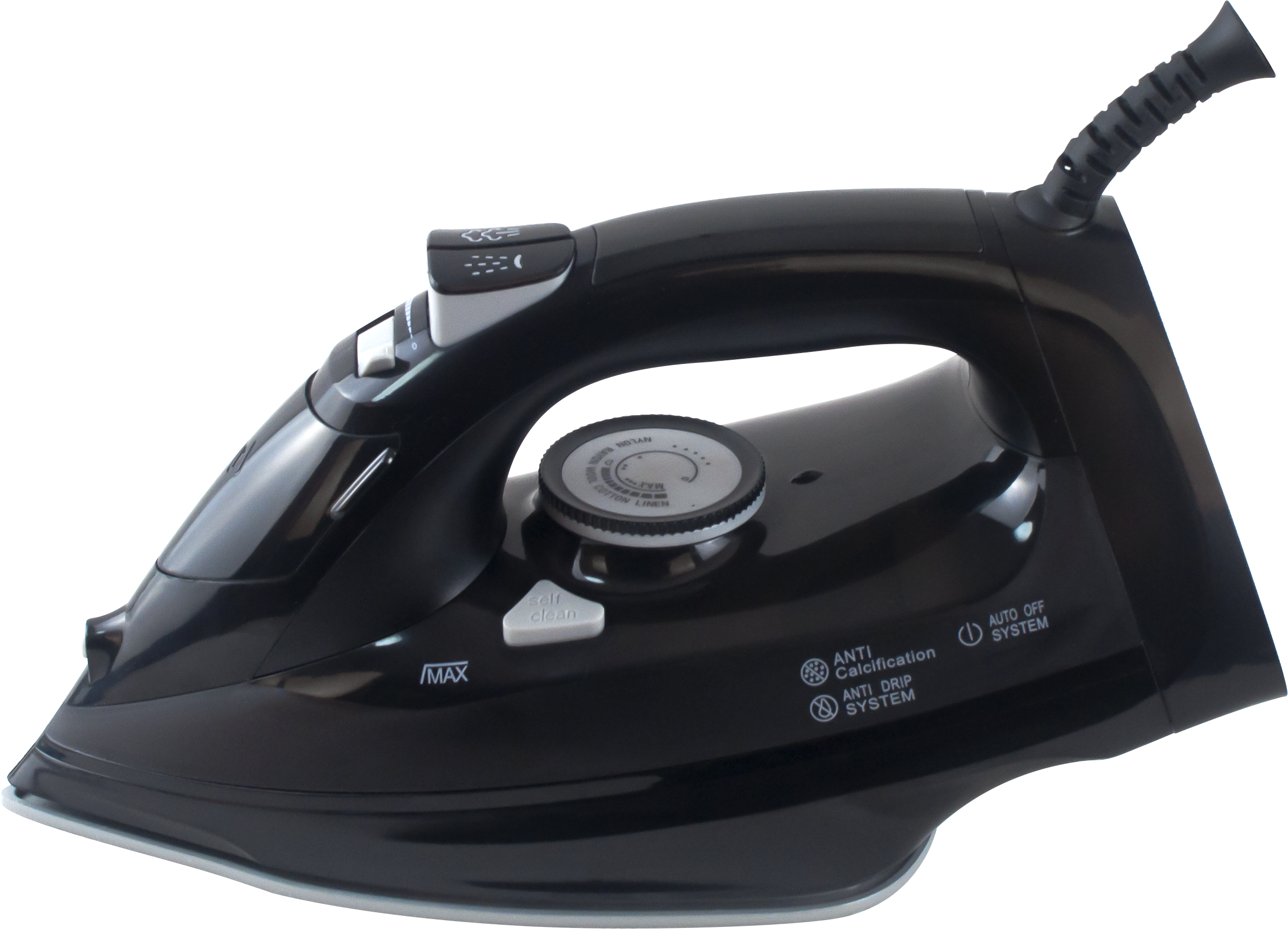 M&K FORSETI STEAM IRON 1800W, CERAMIC SOLEPLATE, ANTI DRIP FUNCTION & AUTO SHUT-OFF FUNCTION, BLACK