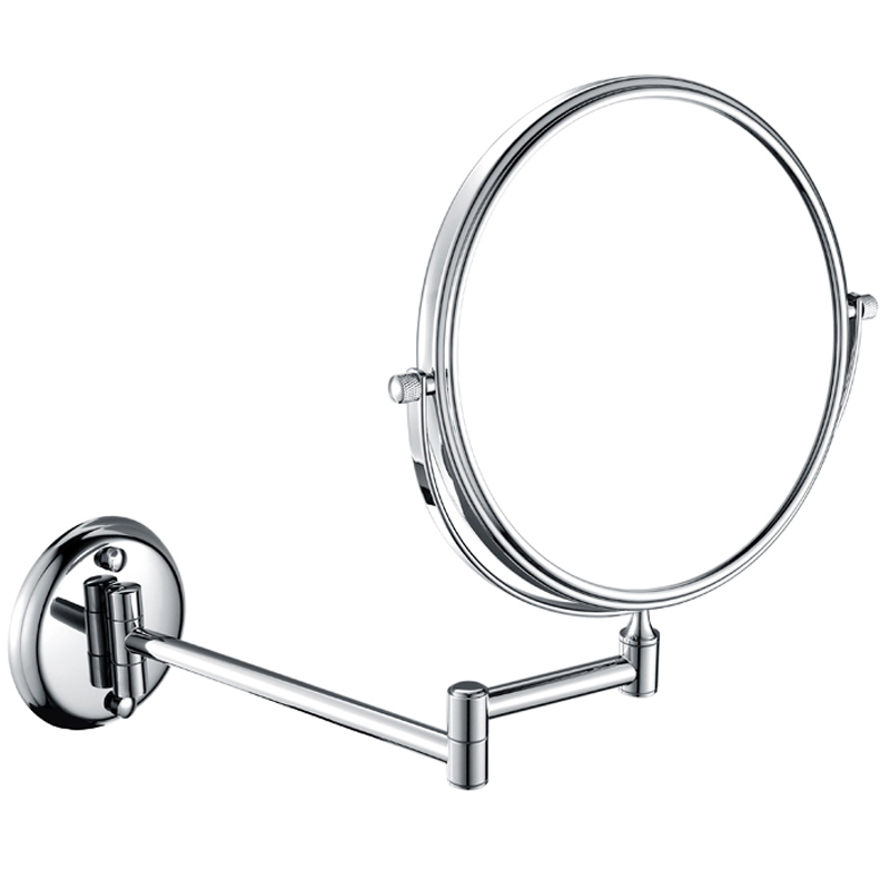 ONYX WALLMOUNTED MIRROR ROUND, DOUBLE SIDE 8", MULTIPLE 1X&3X, ROUND BASE, DOUBLE ARM