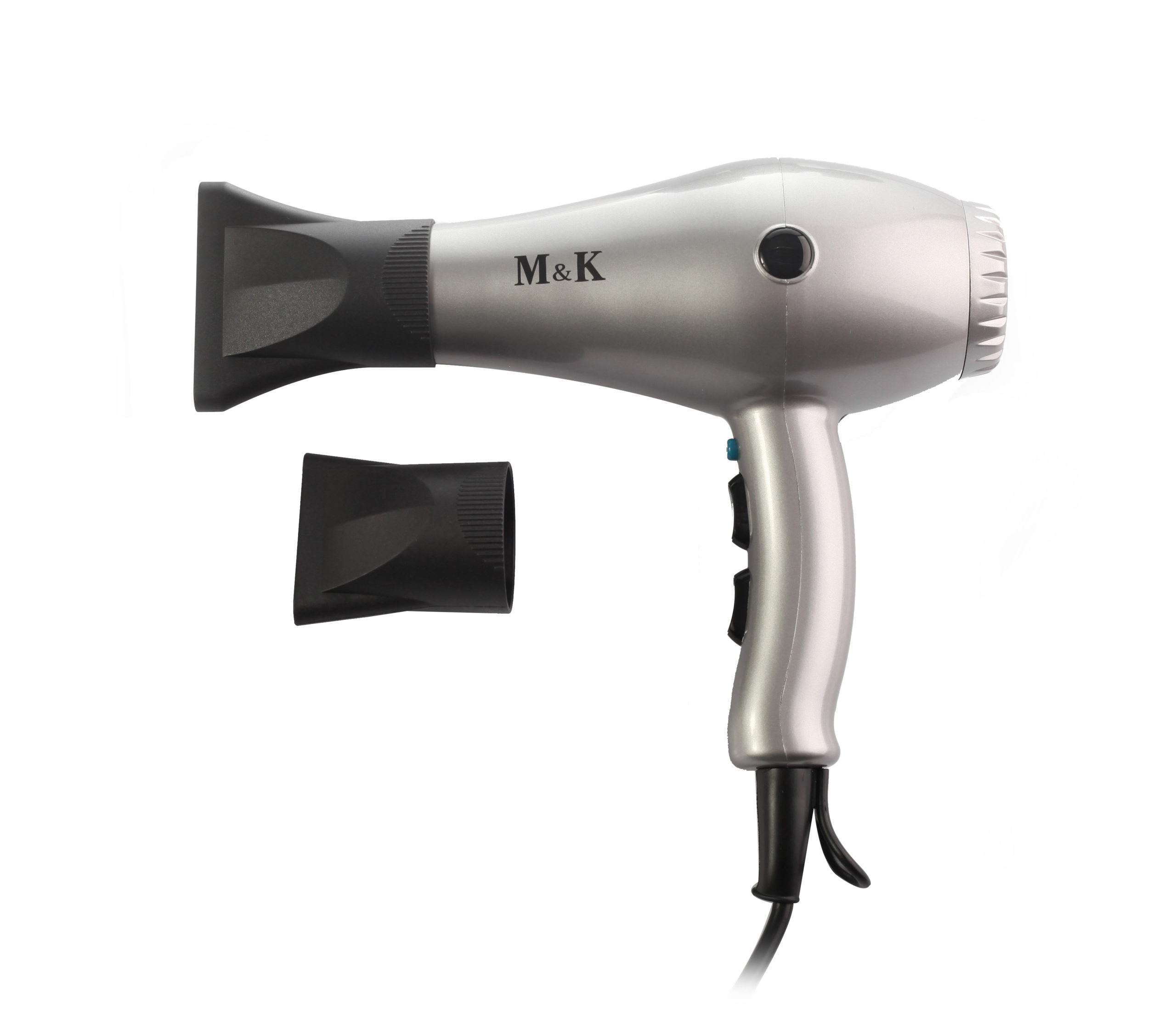 VENICE HAND-HELD HAIR DRYER W/ IONIC FUNCTION & CURLY CABLE 1875W, SILVER COLOR