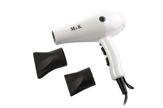 VENICE HAND-HELD HAIR DRYER W/ IONIC FUNCTION & CURLY CABLE 1875W, WHITE COLOR