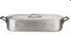 ALUMINIUM FISH KETTLE W/ COVER & GRID 60X17X13CM, 13L