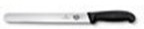 SLICING KINFE ROUND TIP 25CM BLACK FIBROX HANDLE