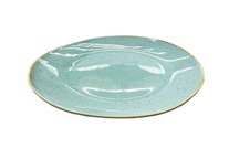 ROUND COUPE PLATE D17.6XH1.3CM, SESAME BLUE, CERABON NOMA