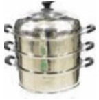 S/S 3-TIER STEAMER 38CM W/ GLASS COVER