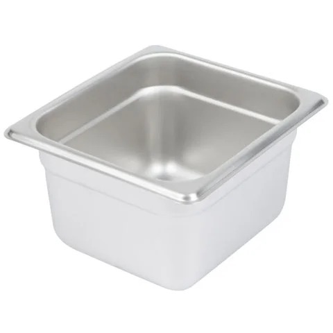 201 S/S GN PAN 1/6 SIZE, 100MM DEEP, THICKNESS 0.6MM, STEELCRAFT BY SAFICO