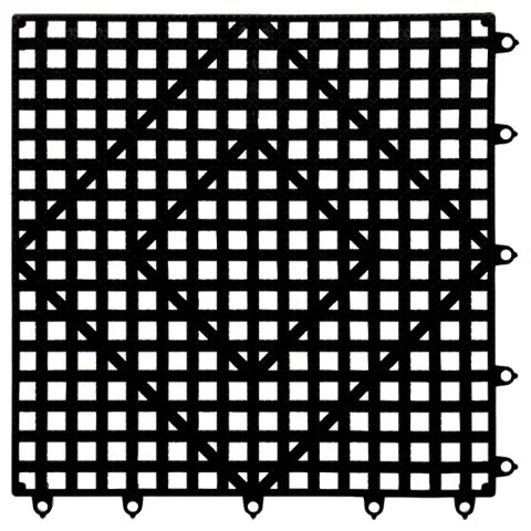 SAN JAMAR VERSA-MAT DECK TILE 12X12, BLACK