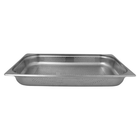 201 S/S GN PAN 1/1 SIZE, 65MM DEEP, PERFORATED, THICKNESS 0.6MM, STEELCRAFT BY SAFICO