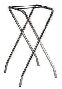 CHROME PLATED W/ NYLON STRAP FOLDING TRAY STAND 43X45X83CM
