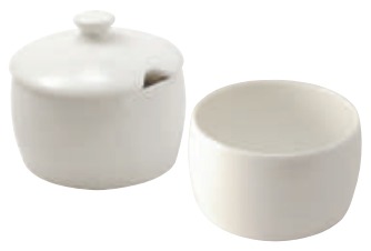 NEW BONE SUGAR BOWL W/ LID 250CC, ROYAL WHITE