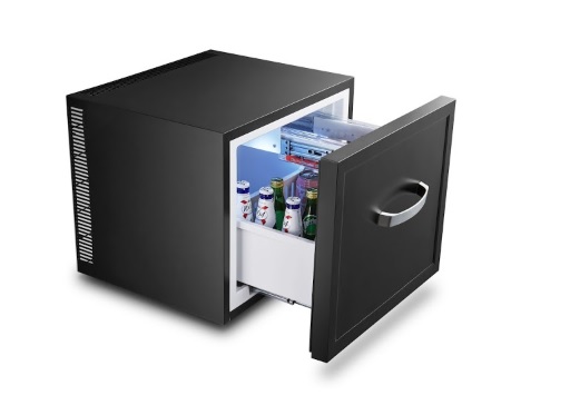 COOLBAR - MINIBAR DRAWER 45L, W495XD455XH420MM, W/ ADDITIONAL MINI DRAWER BLACK
