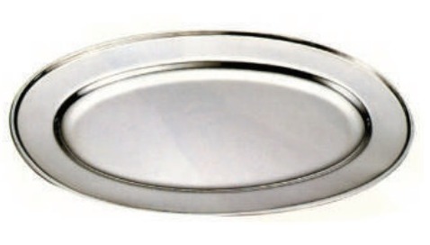S/S OVAL PLATTER 45CM, 0.6MM