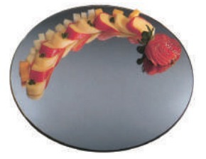 ROUND ACRYLIC MIRROR D61CM, 5MM, W/ BLACK PLASTIC BASE