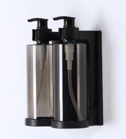 WALLMOUNTED DOUBLE DISPENSER L129XW90XH197MM, 300MLX2, ABS HOLDER & PET BOTTLE