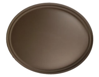 ANTI SKID OVAL TRAY 49X59CM , BROWN COLOR