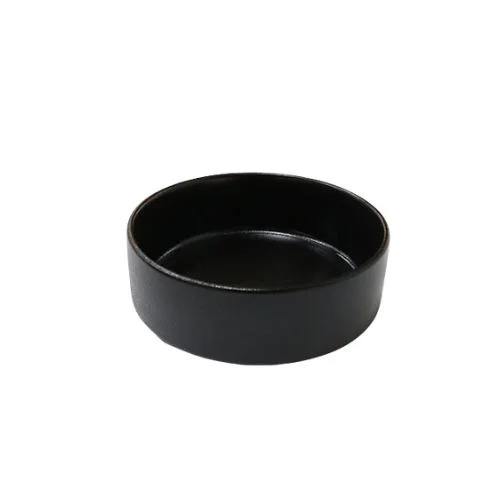 CERABON NOMA PORCELAIN ROUND HIGH RIM PLATE D16XH5.5CM, BLACK GLAZE (ROUGH SURFACE)