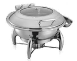 INDUCTION ROUND CHAFING DISH  W/ GLASS LID 520X455X210MM, 6L