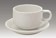 DURABLE WARE TEA/COFFEE CUP (STACKABLE) 210CC, ROYAL WHITE