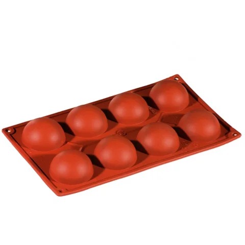 SILICONE MODULAR MOULD L30XW17.5CM, D6XH3CM, 8 HEMISPHERES, FORMAFLEX, PAVONI