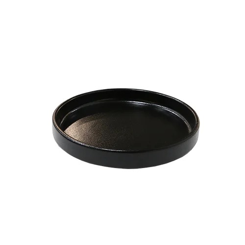 CERABON NOMA PORCELAIN ROUND HIGH RIM PLATE D27.5XH2.5CM, BLACK GLAZE (ROUGH SURFACE)